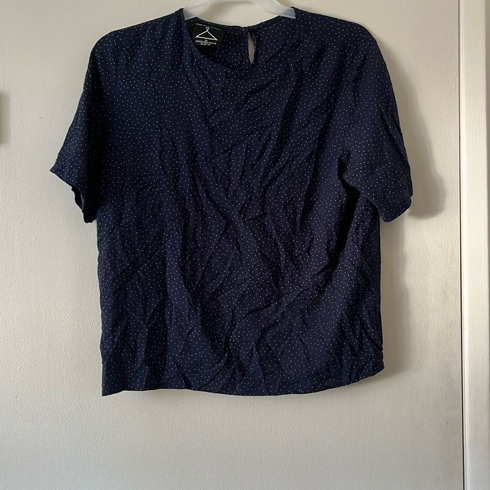 Navy and Yellow Dots Blouse